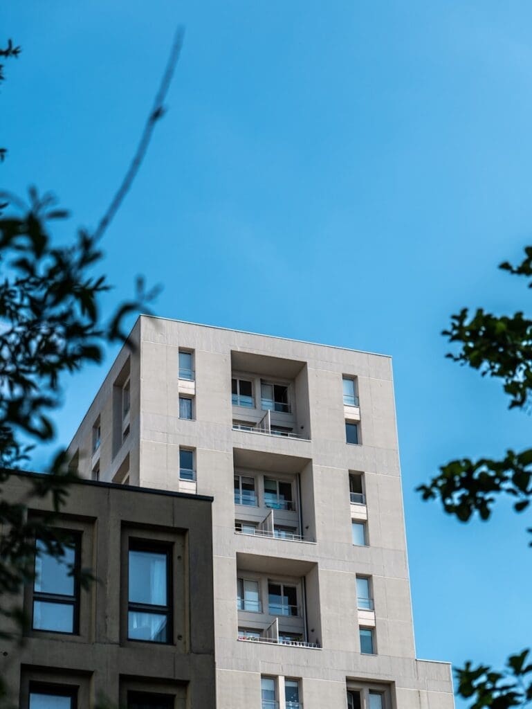 a very tall building with lots of windows