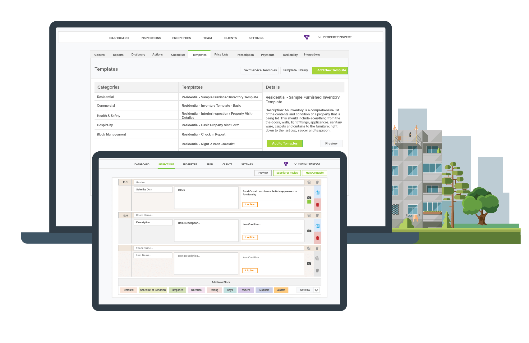 Customisable block management reports